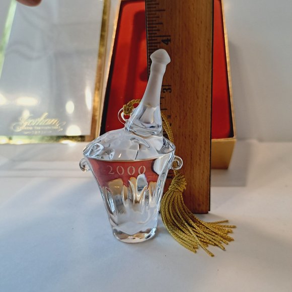 Gorham 2000 Champagne Bucket Christmas Tree Ornament USA - Picture 6 of 7